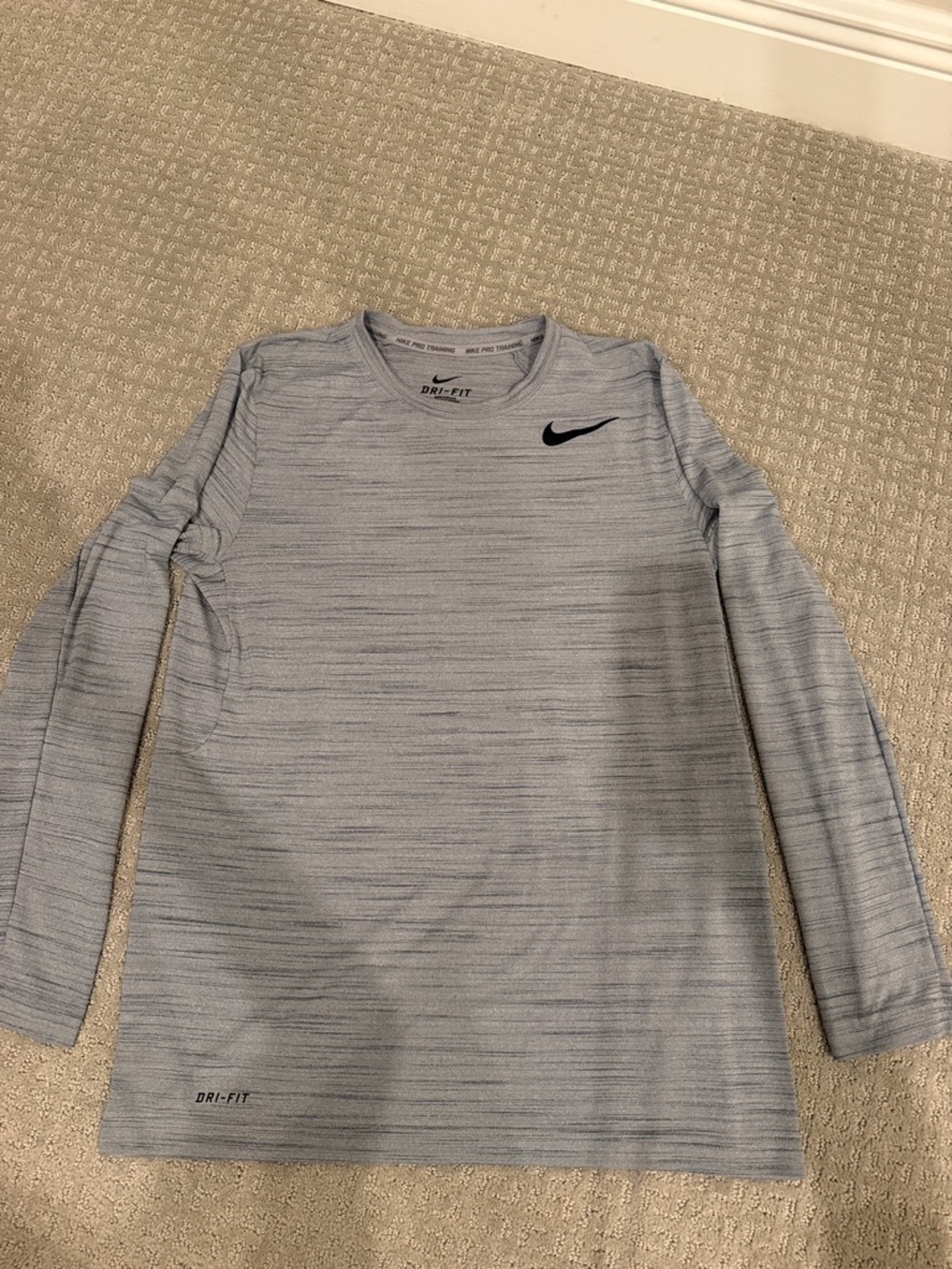 Nike Dri-FIT Training Top - Light Gray with Black Logo
